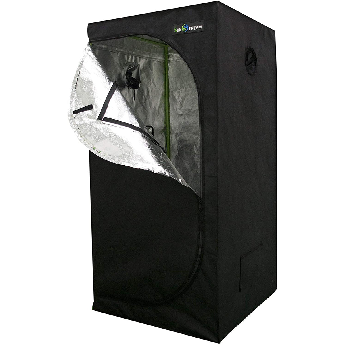 SunStream Hydroponic Grow Tent for Indoor Plant Growing, Lightproof with Highly Reflective Mylar Observation Window and Floor Tray