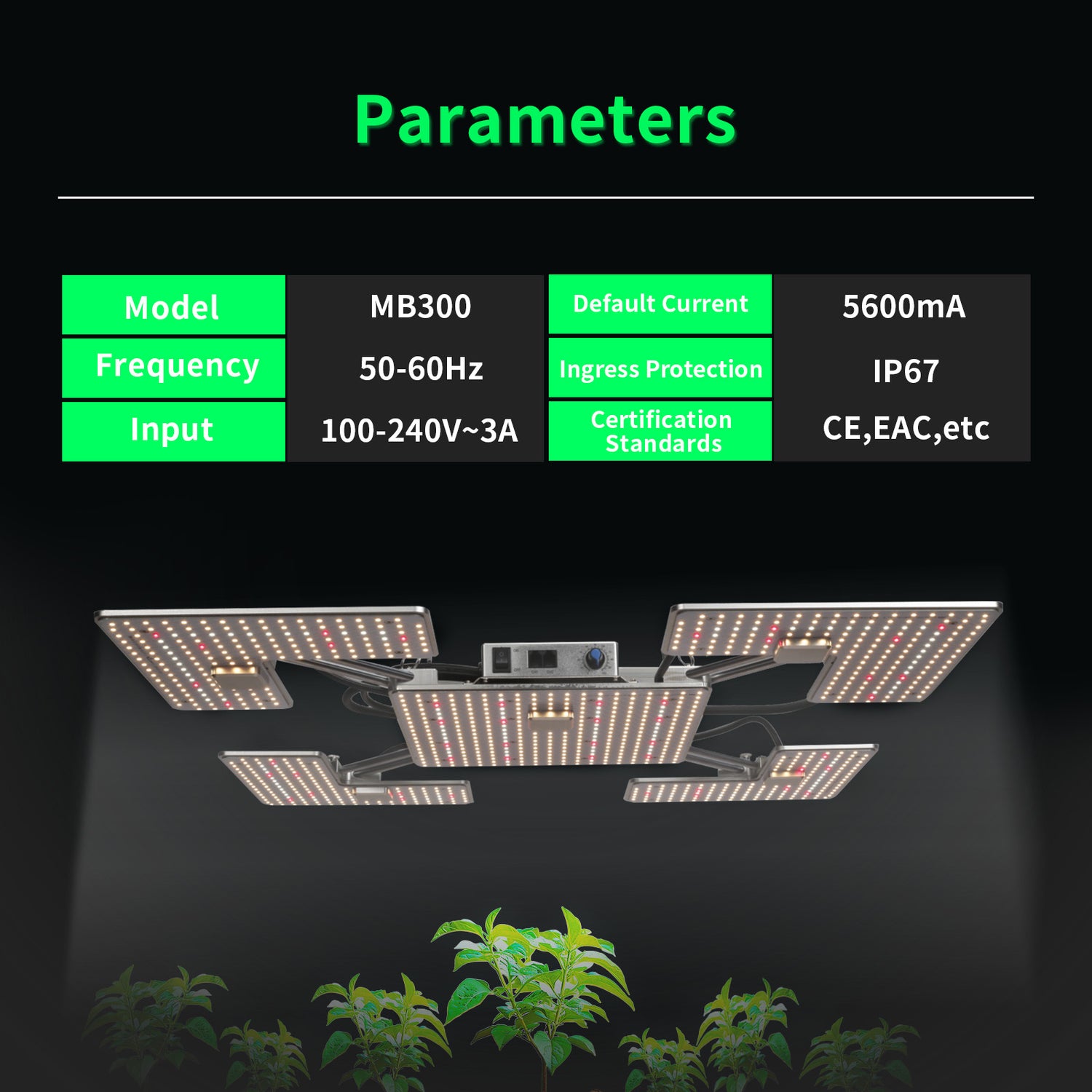 SunStream 300W LED Grow Light with MeanWell Driver 3x3ft Coverage for Indoor Plants & Hydroponic Plants (300W)