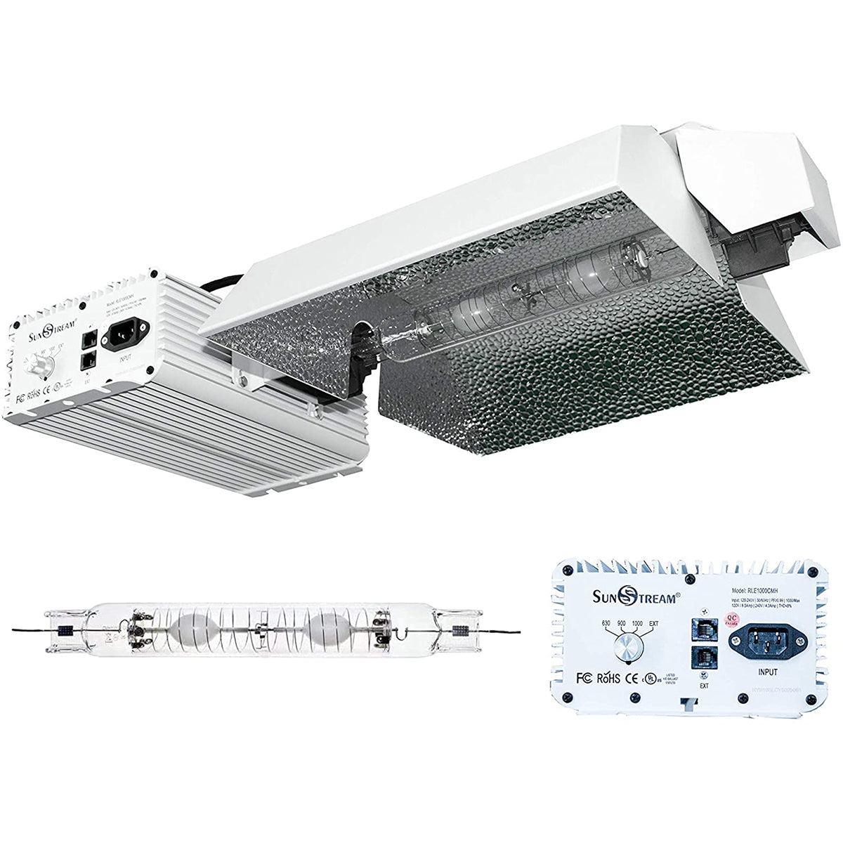 SunStream 1000 Watt CMH Ceramic Metal Halide Growing Light Kit ETL Listed, 120/240V Dimmable Balalst, Explosion Proof Grow Lamp Bulb