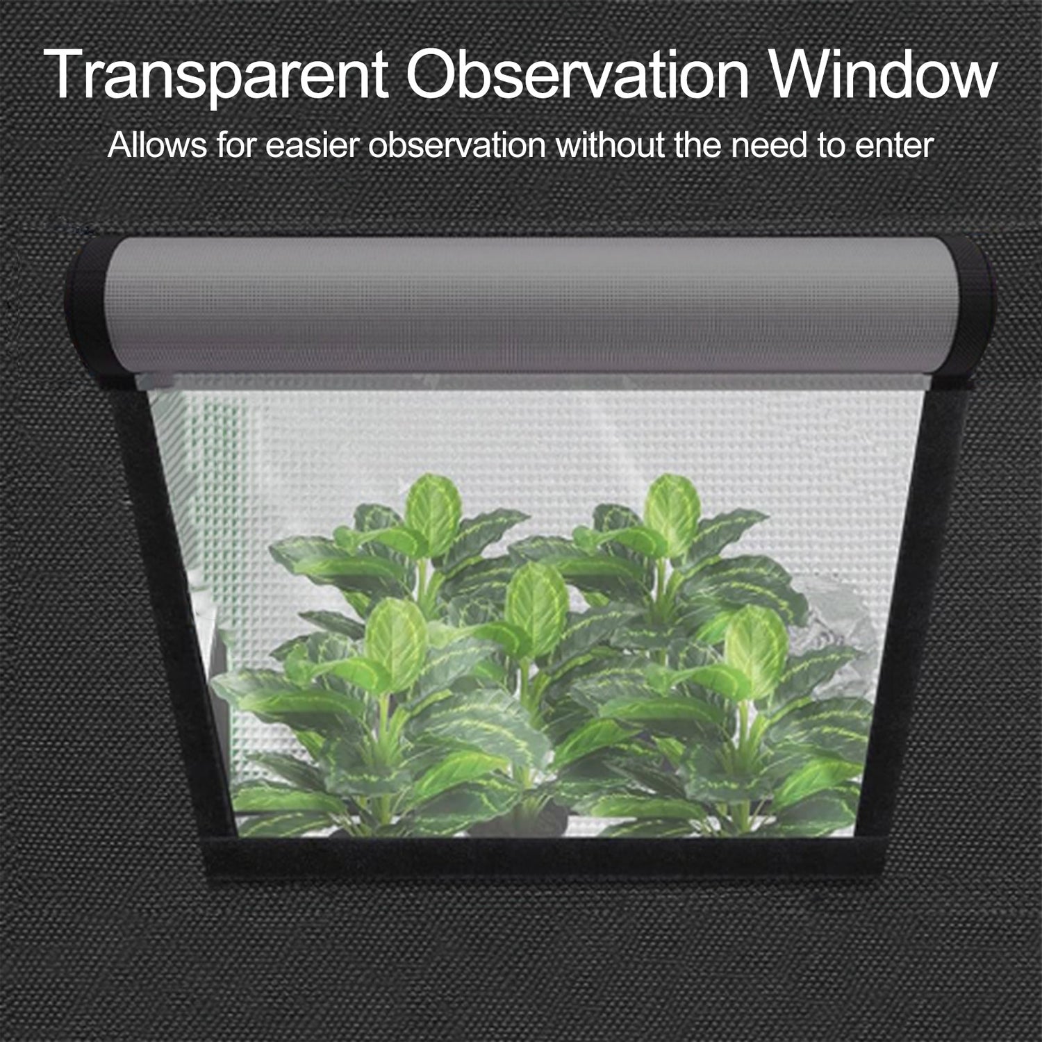 SunStream 600D Grow Tent for Indoor Plants – Lightproof, 98% Reflective Mylar, Observation Window & Removable Waterproof Tray