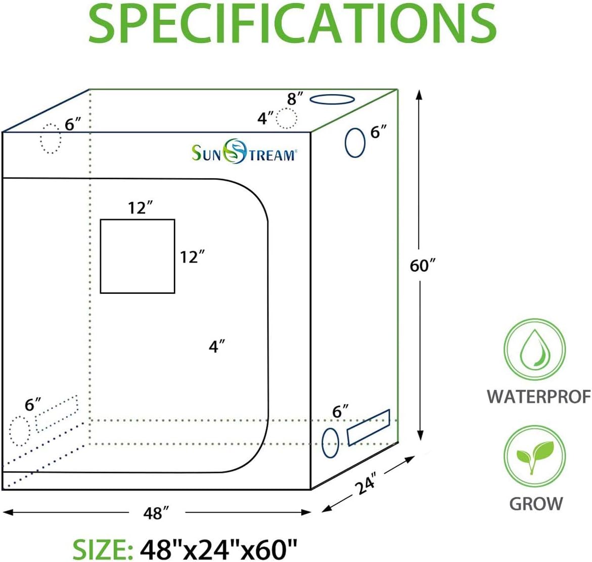 SunStream Hydroponic Camouflage Grow Tent for Indoor Planting, 4X4 FT with Reflective Mylar, Observation Window and Floor Tray