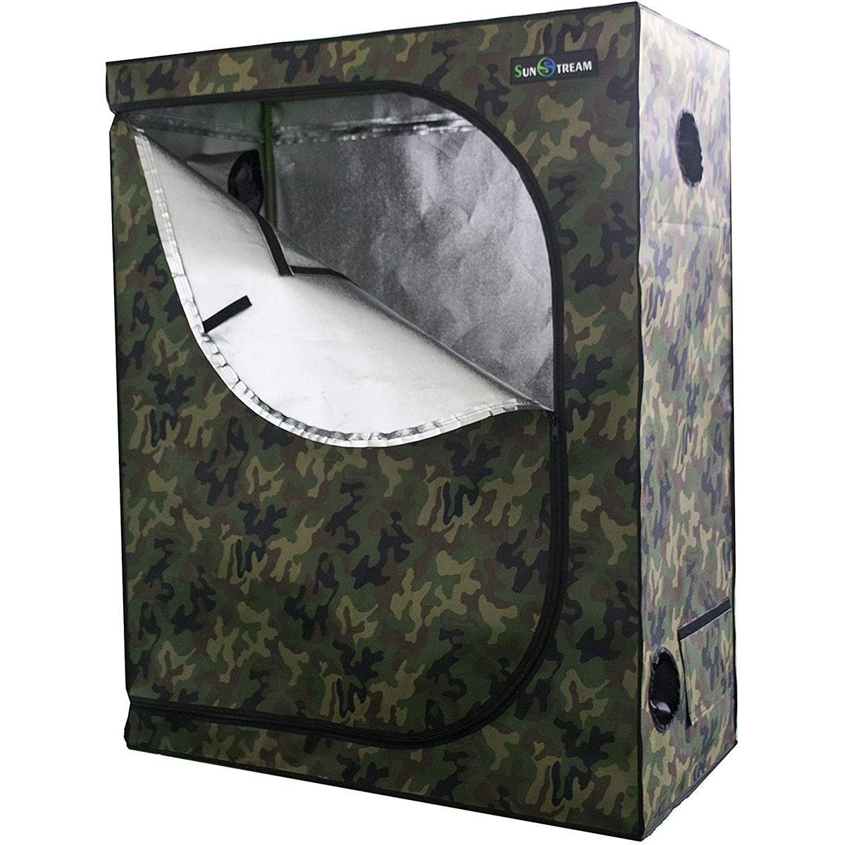 SunStream Camouflage 600D Mylar Grow Tent with Obeservation Window and Floor Tray, Water-Resistant