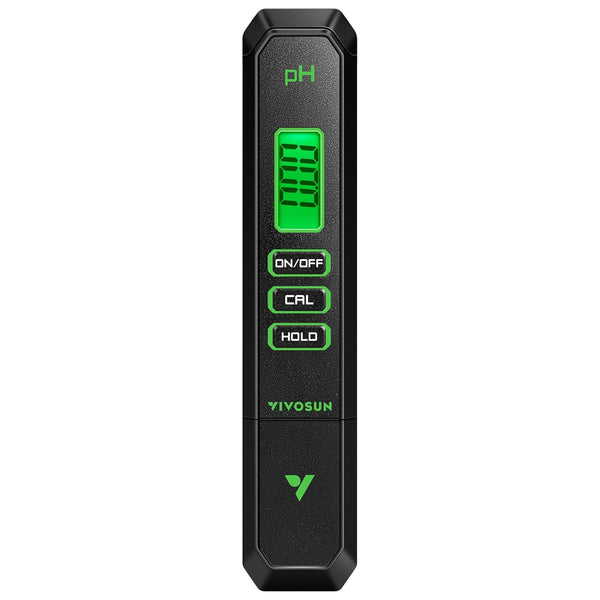 VIVOSUN Digital pH Meter, 0.01pH High Accuracy Pen Type pH Tester for Hydroponics, Household Drinking, Pool and Aquarium, Black, UL Certified