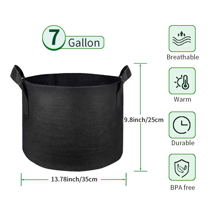 10 Packs Nonwoven Grow Bags, Heavy-Duty & Breathable for Healthier Plants - Indoor/Outdoor Multipurpose Vegetable and Bonsai Pots with Handles