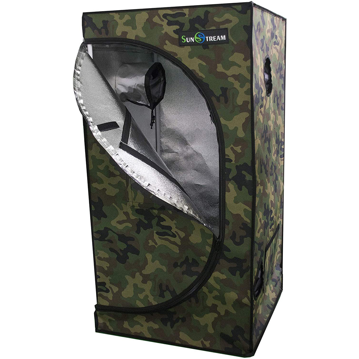 SunStream Camouflage 600D Mylar Grow Tent with Obeservation Window and Floor Tray, Water-Resistant