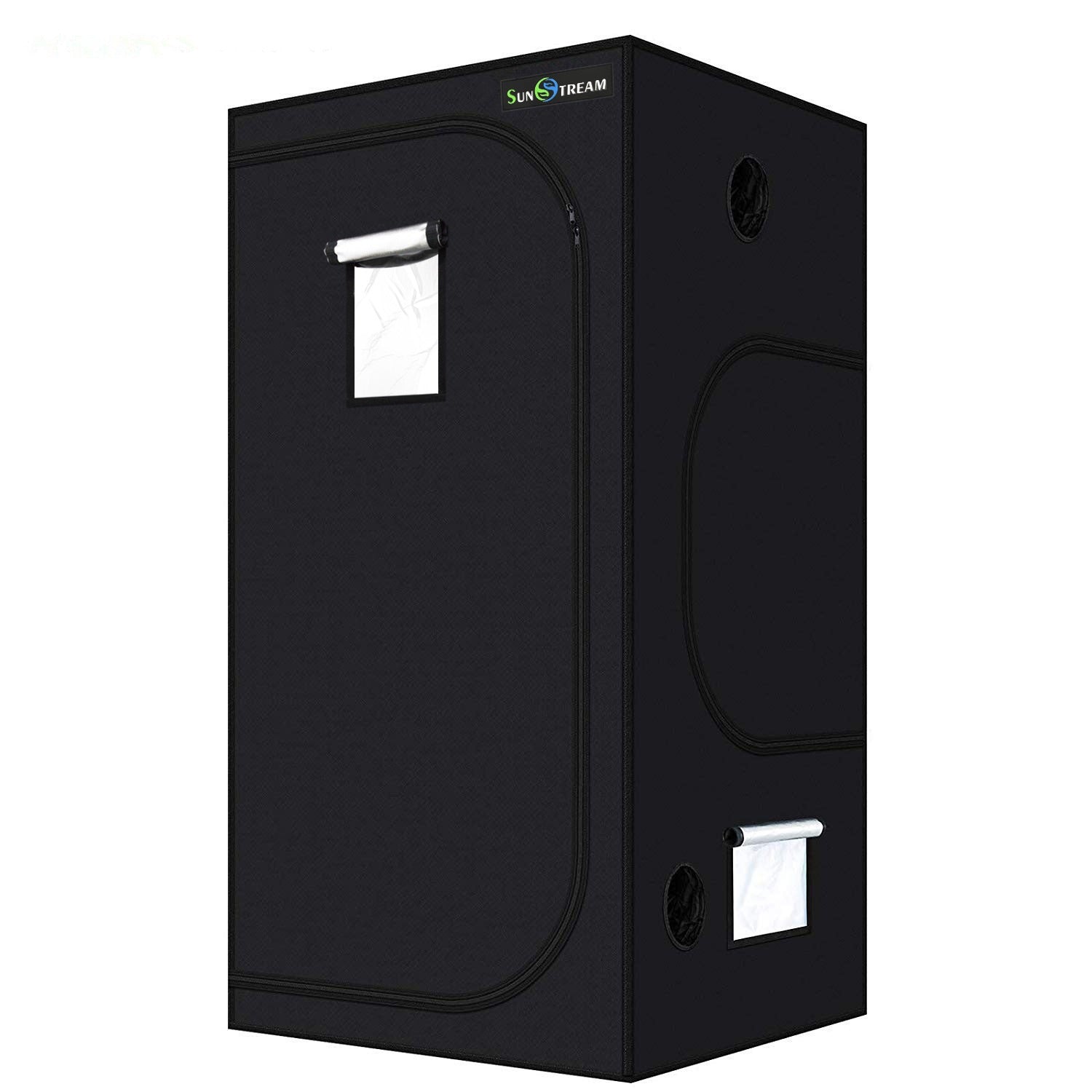 SunStream 600D Grow Tent for Indoor Plants – Lightproof, 98% Reflective Mylar, Observation Window & Removable Waterproof Tray