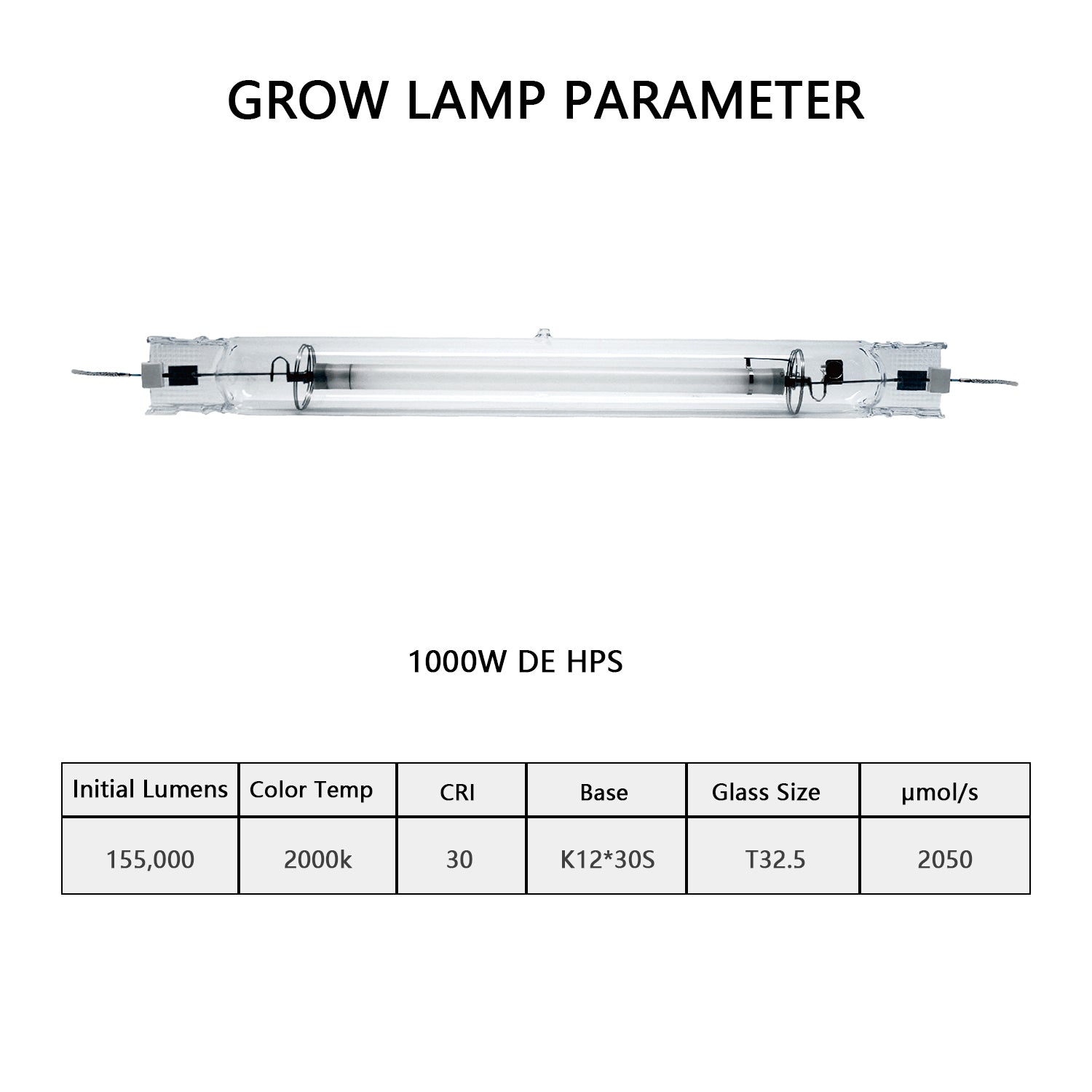 Raylux 1000w Double Ended HPS Grow Light Bulb with High PAR for Digital Ballast