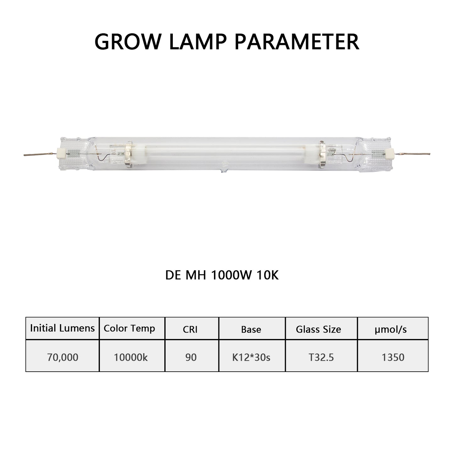 Raylux 1000W Metal Halide MH Hydroponic Grow Light Bulb DE CCT Enhanced Violet and Blue Spectrum for Vegetative Growth