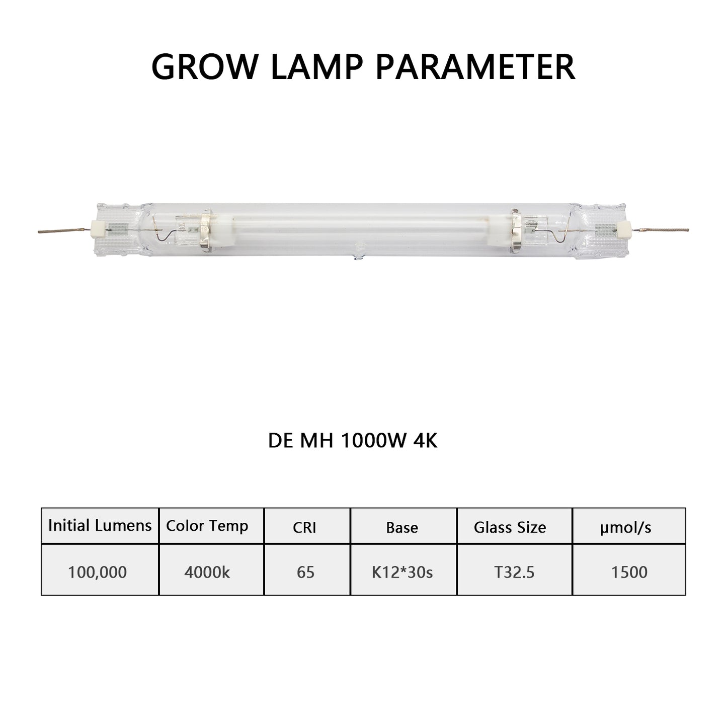 Raylux 1000W Metal Halide MH Hydroponic Grow Light Bulb DE CCT Enhanced Violet and Blue Spectrum for Vegetative Growth