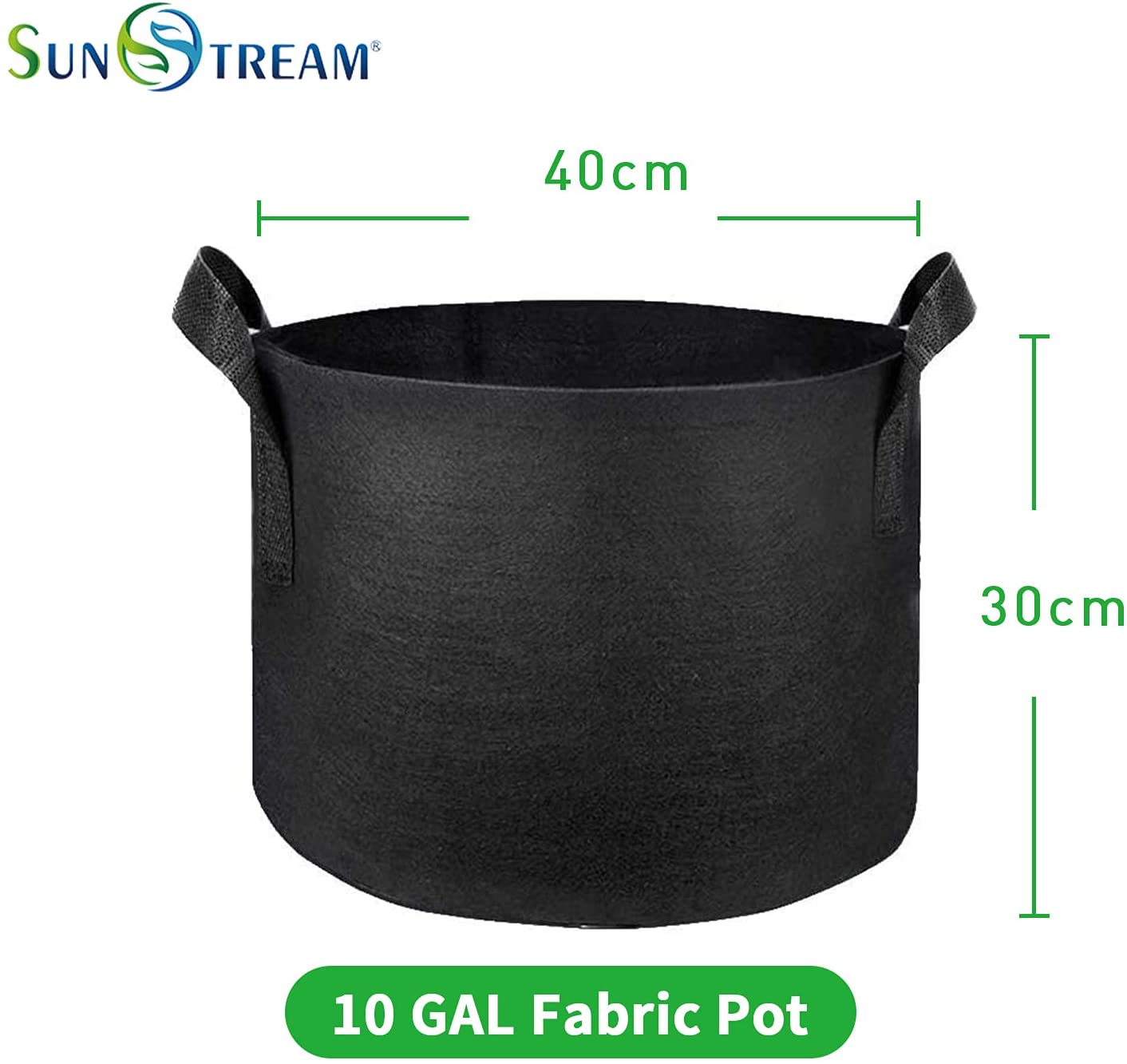 SunStream 10-Pack Heavy Duty Thickened Nonwoven Fabric Pots Grow Bags with Handles