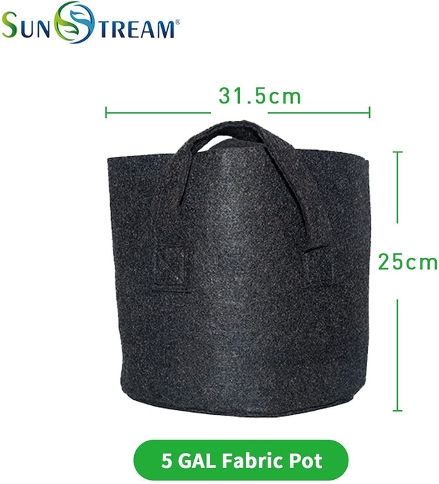 SunStream 10-Pack Heavy Duty Thickened Nonwoven Fabric Pots Grow Bags with Handles