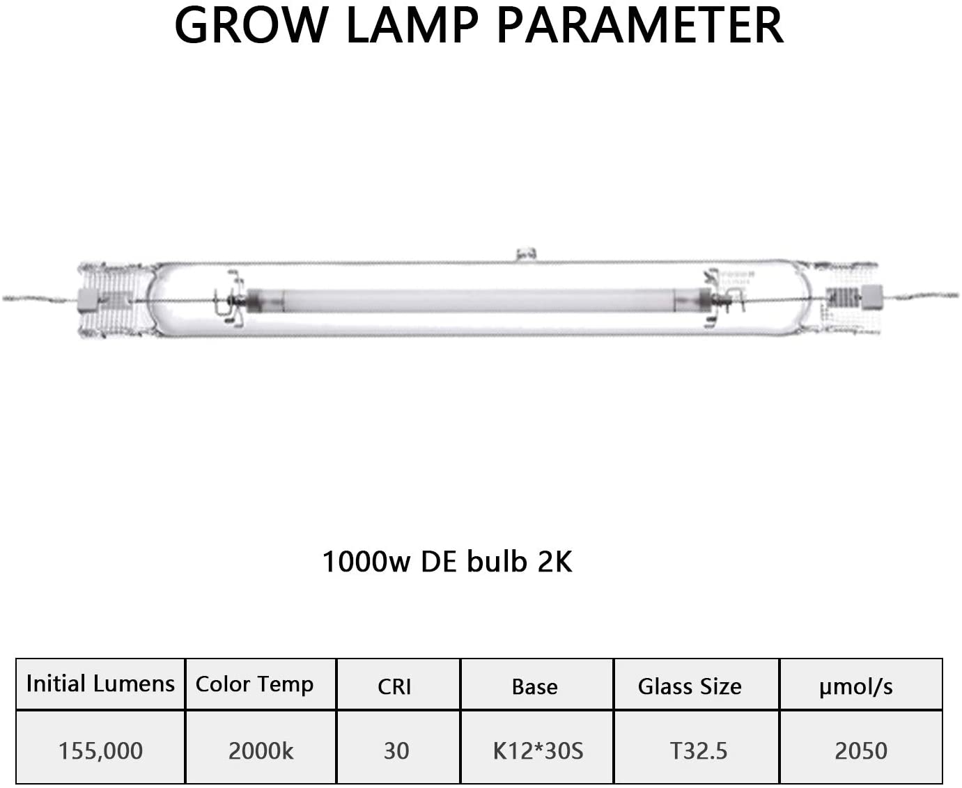 SunStream 1000W Double Ended HPS Grow Light Bulb