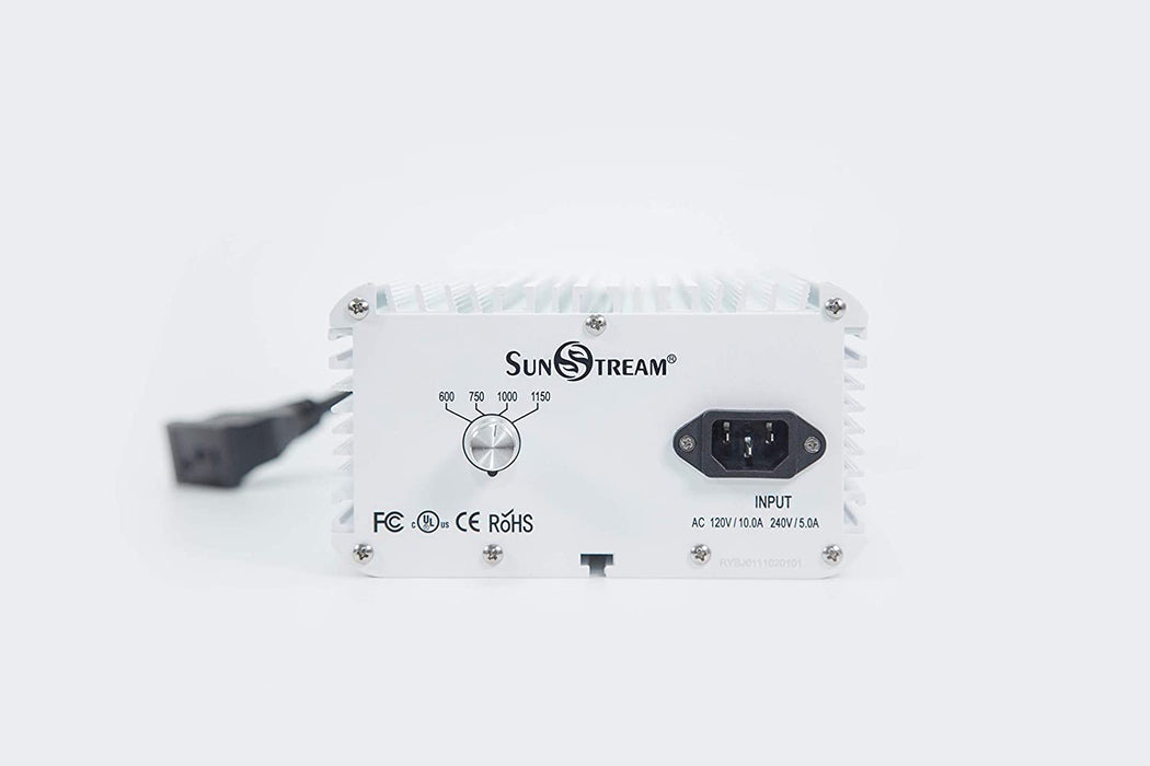 SunStream 1000 Watt DE Double Ended HID Grow Light System Kits, 2100K DE HPS Bulb, Closed Style Reflector with 120-240V Digital Dimmable Ballast