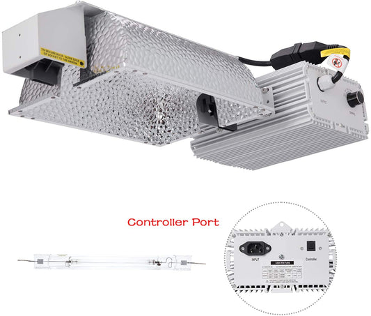 SunStream 1000 Watt DE HID Grow Light System Kit with Controller Port, Closed Style Reflector with 120-240V Digital Dimmable Ballast