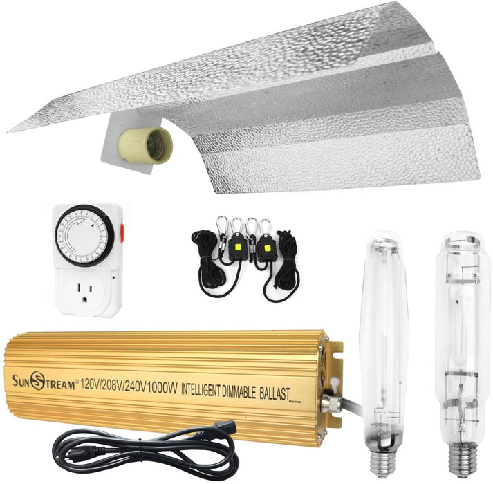 SunStream 1000 Watt HPS MH Digital Dimmable Grow Light System Kit with Timer Single Ended