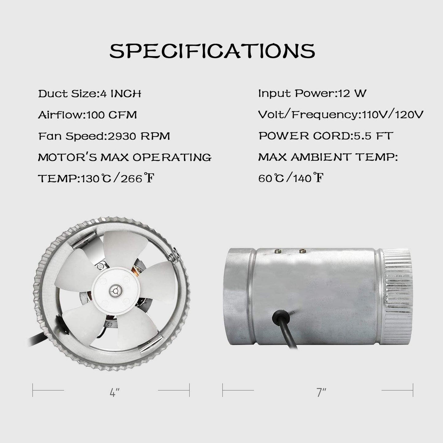 SunStream Duct Booster Fan, Extreme Low Noise