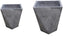 SunStream 10-13 Inches 2 Sets New Magnesium Mud Flowerpots, Degradable, Light-weight, Concrete Grey