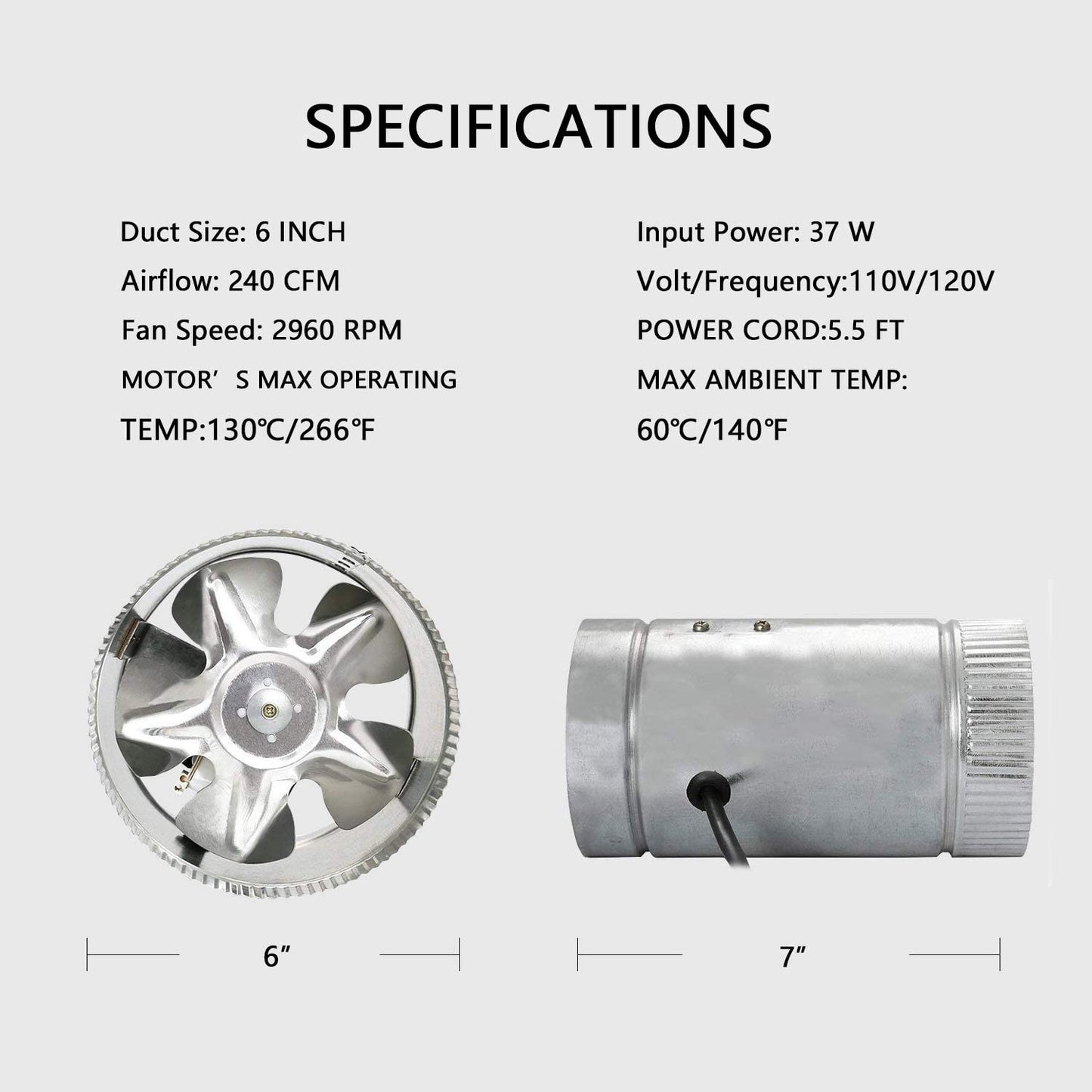 SunStream Duct Booster Fan, Extreme Low Noise