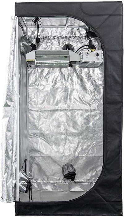 SunStream Hydroponic Grow Tent for Indoor Plant Growing, Lightproof with Highly Reflective Mylar Observation Window and Floor Tray