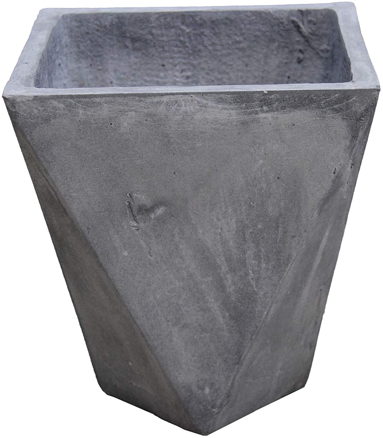 SunStream 10-13 Inches 2 Sets New Magnesium Mud Flowerpots, Degradable, Light-weight, Concrete Grey