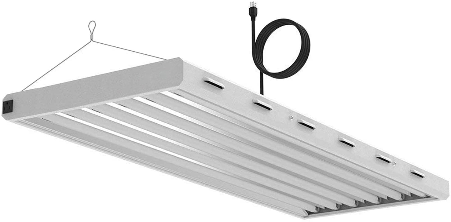 SunStream 6500K 4FT T5 HO Fluorescent Grow Light Fixture for Indoor Plants, UL Listed High Output Fluorescent Tubes, 6 Lamps