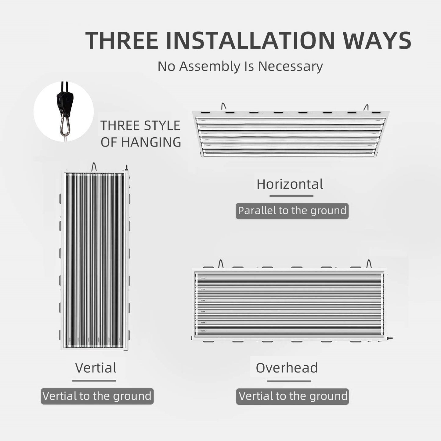 SunStream 6500K 4FT T5 HO Fluorescent Grow Light Fixture for Indoor Plants, UL Listed High Output Fluorescent Tubes, 6 Lamps