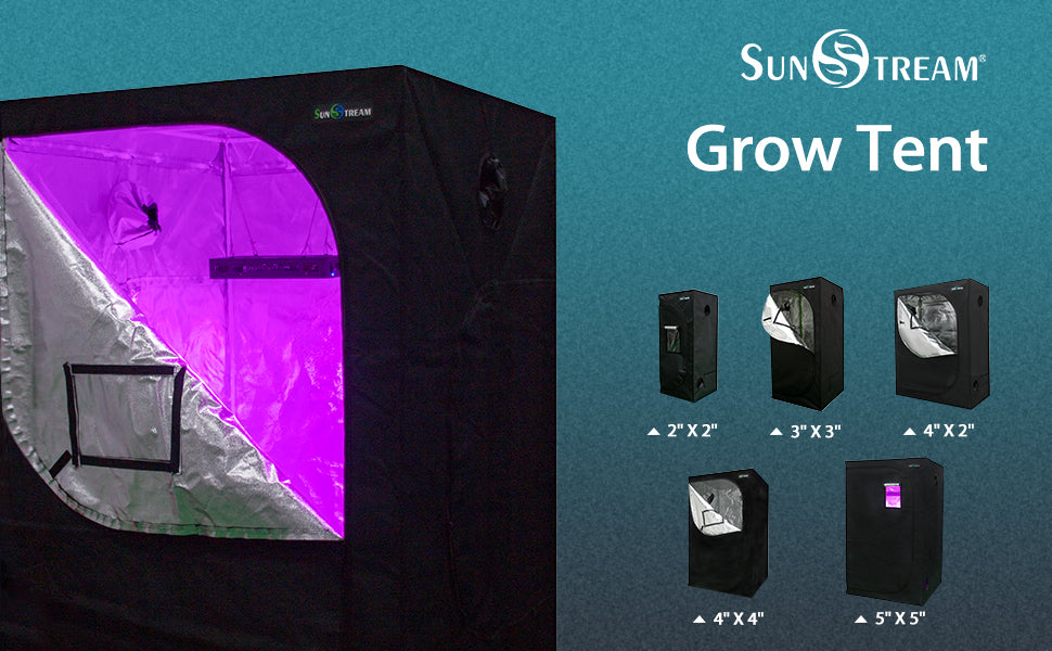 SunStream Grow Tent Water-Resistant with easy-view Window for Indoor Plant Growing/1000W Optical Lens LED Grow Light