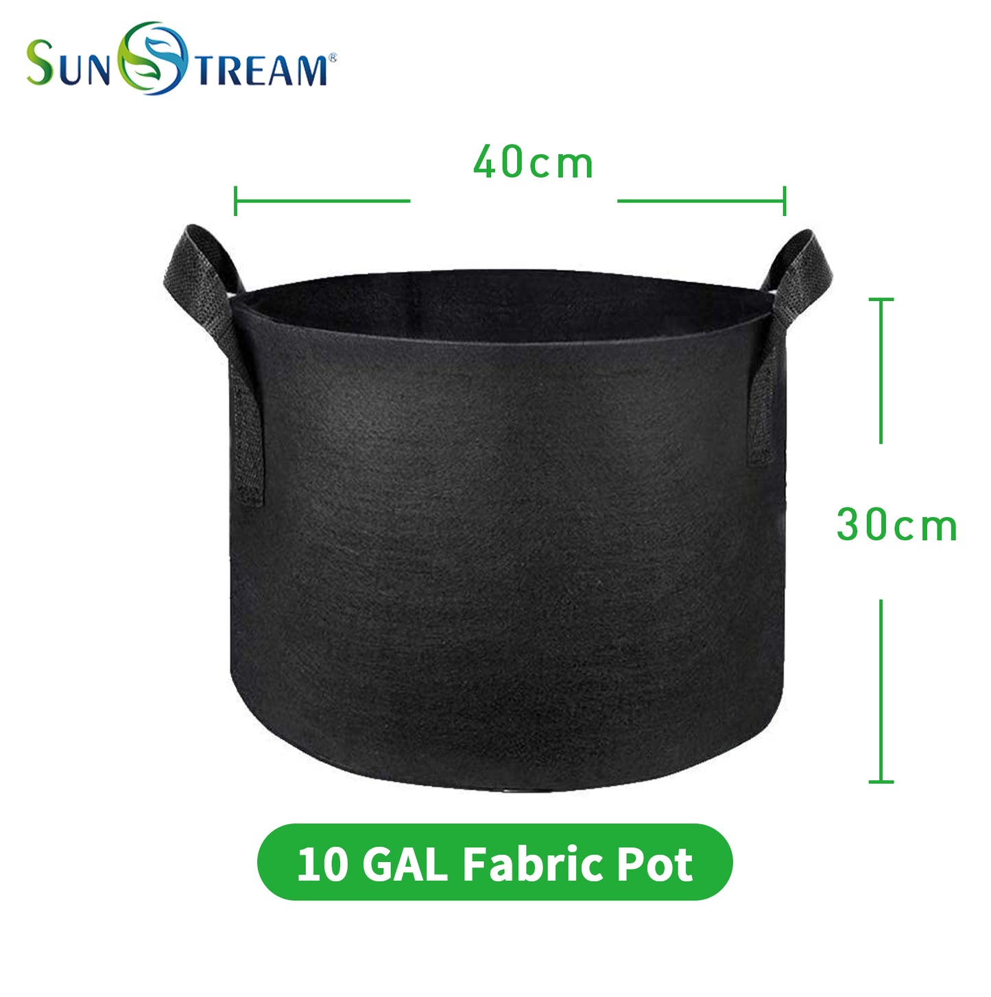 SunStream Heavy Duty Thickened Nonwoven Fabric Pots Grow Bags with Handles