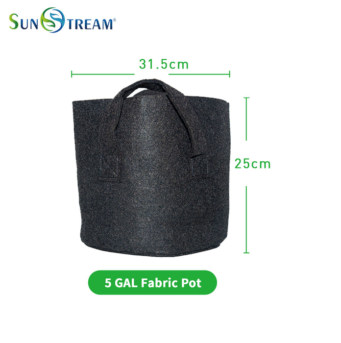 SunStream Heavy Duty Thickened Nonwoven Fabric Pots Grow Bags with Handles