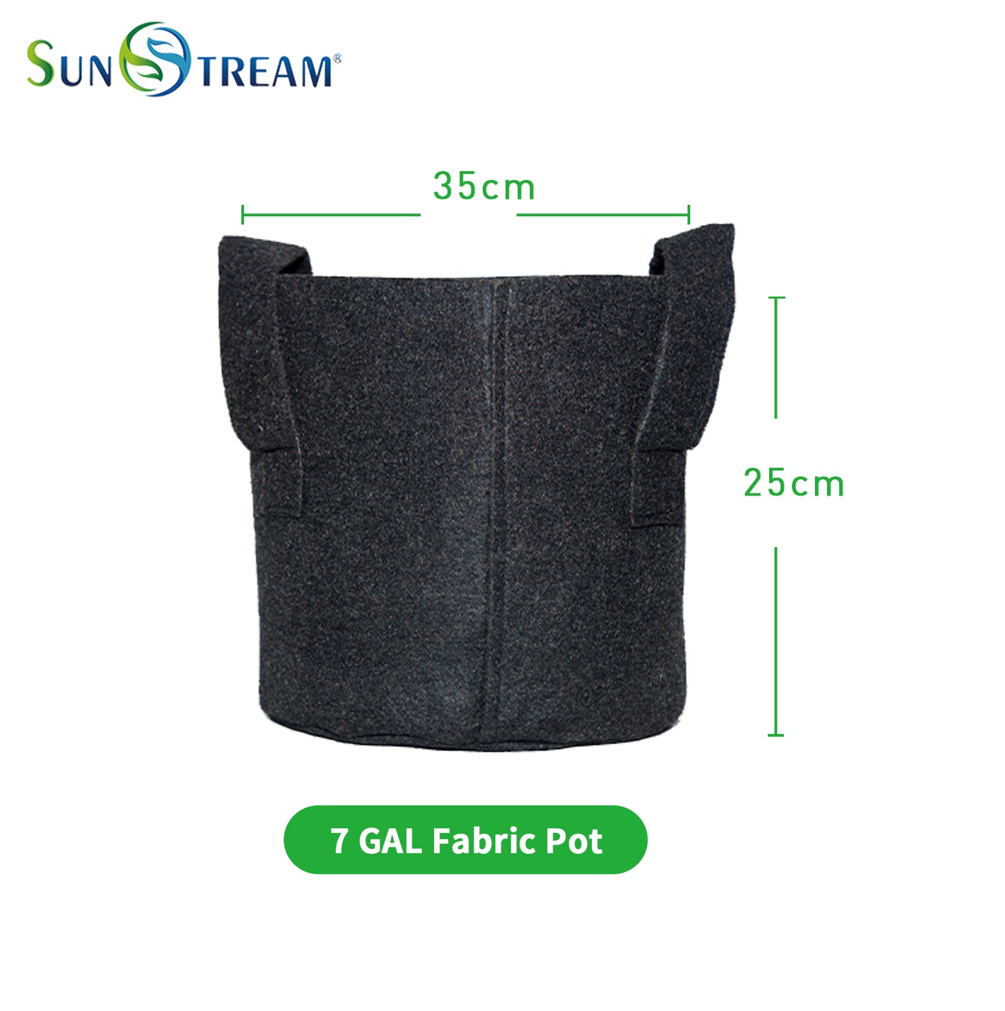 SunStream Heavy Duty Thickened Nonwoven Fabric Pots Grow Bags with Handles