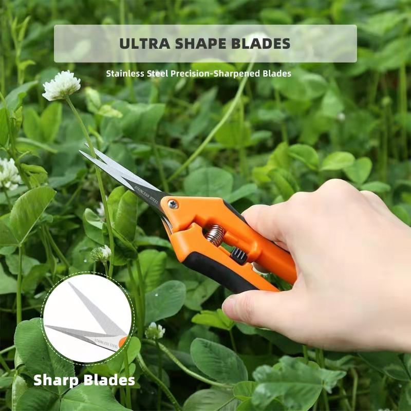 SunStream Gardening Hand Pruner Pruning Shear with Straight Stainless Steel Blades