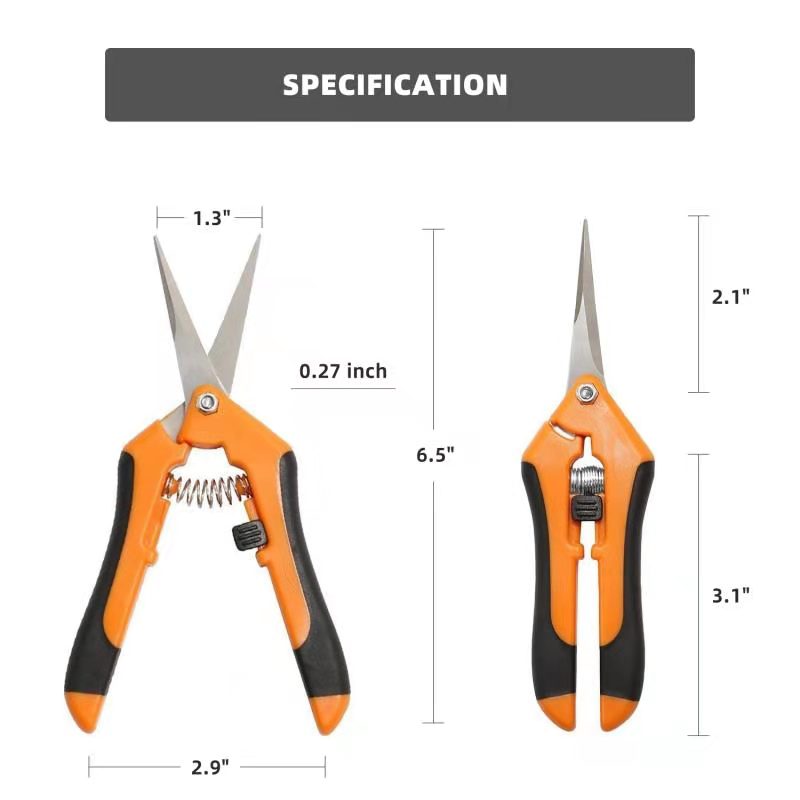 SunStream Gardening Hand Pruner Pruning Shear with Straight Stainless Steel Blades